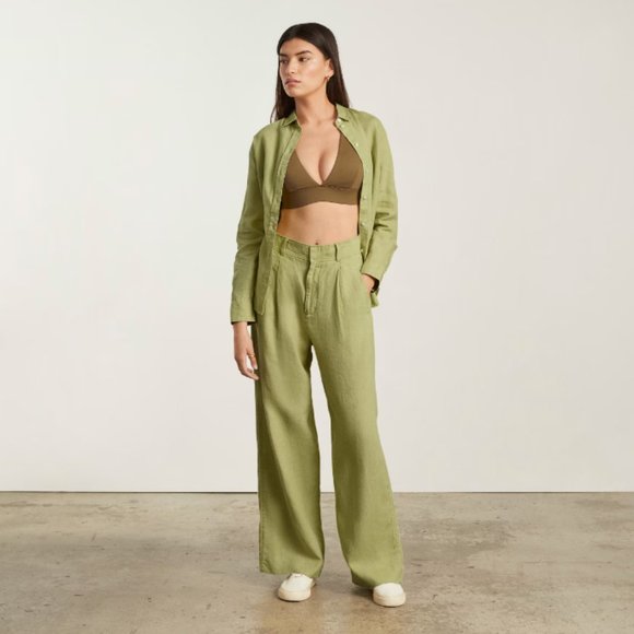 Everlane Way High Linen Pant Size 2 - Picture 1 of 8